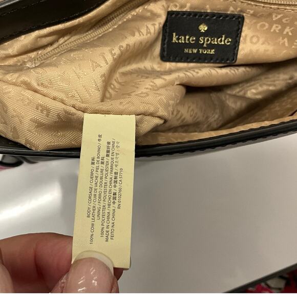 Kate Spade New York Crossbody Saddle Bag Purse Black and Pick Contrast Leather - Picture 6 of 12